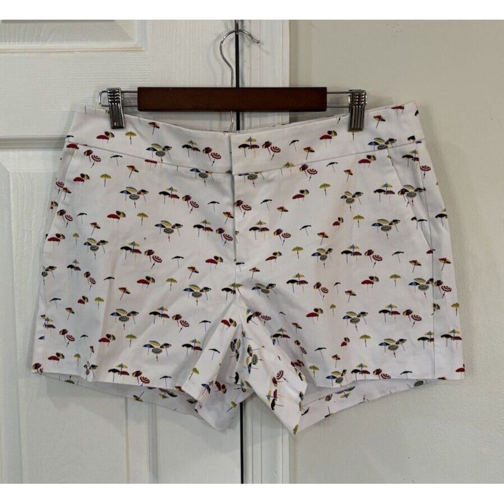 Madison Jules Women's Shorts Sz 10 White With Umbrellas